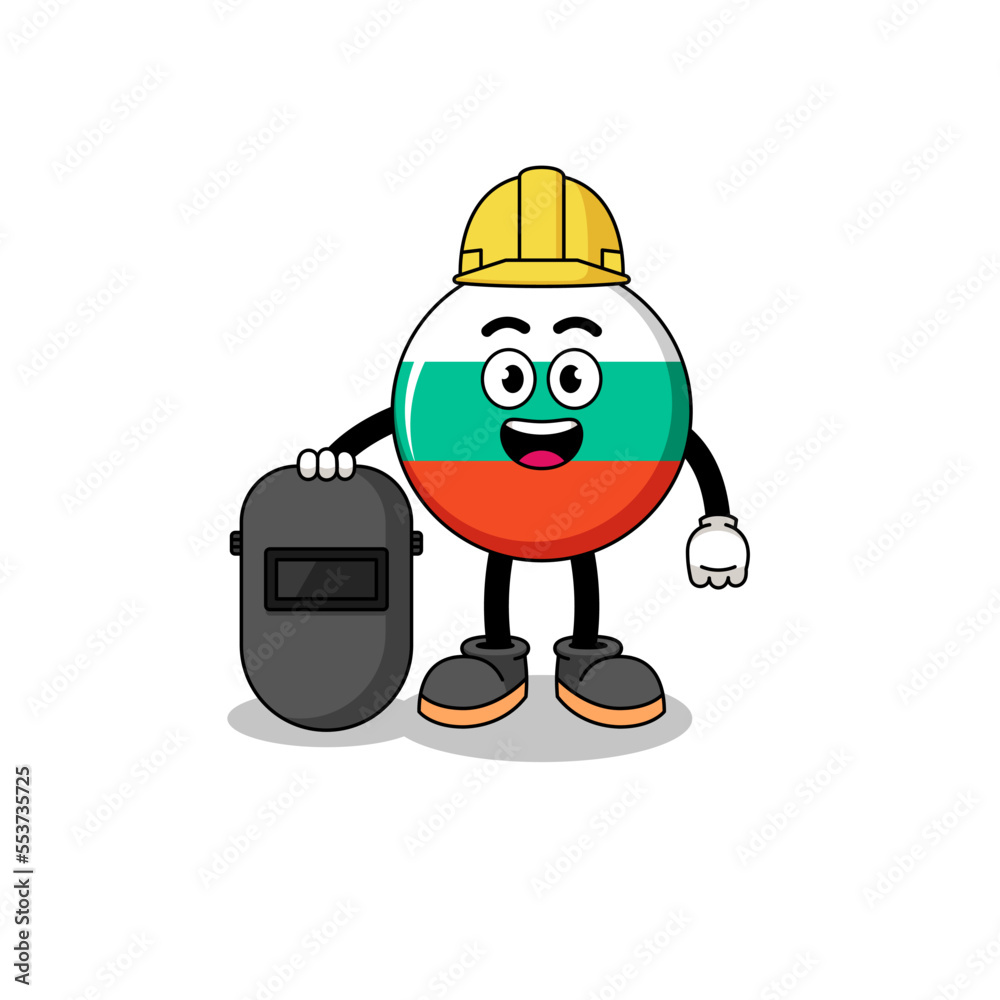 Mascot of bulgaria flag as a welder Mascot of bulgaria flag as a welder