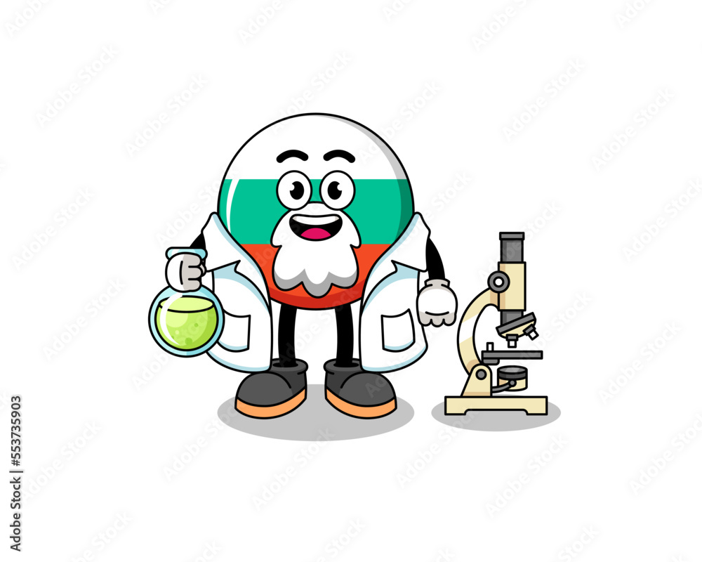 Mascot of bulgaria flag as a scientist Mascot of bulgaria flag as a scientist