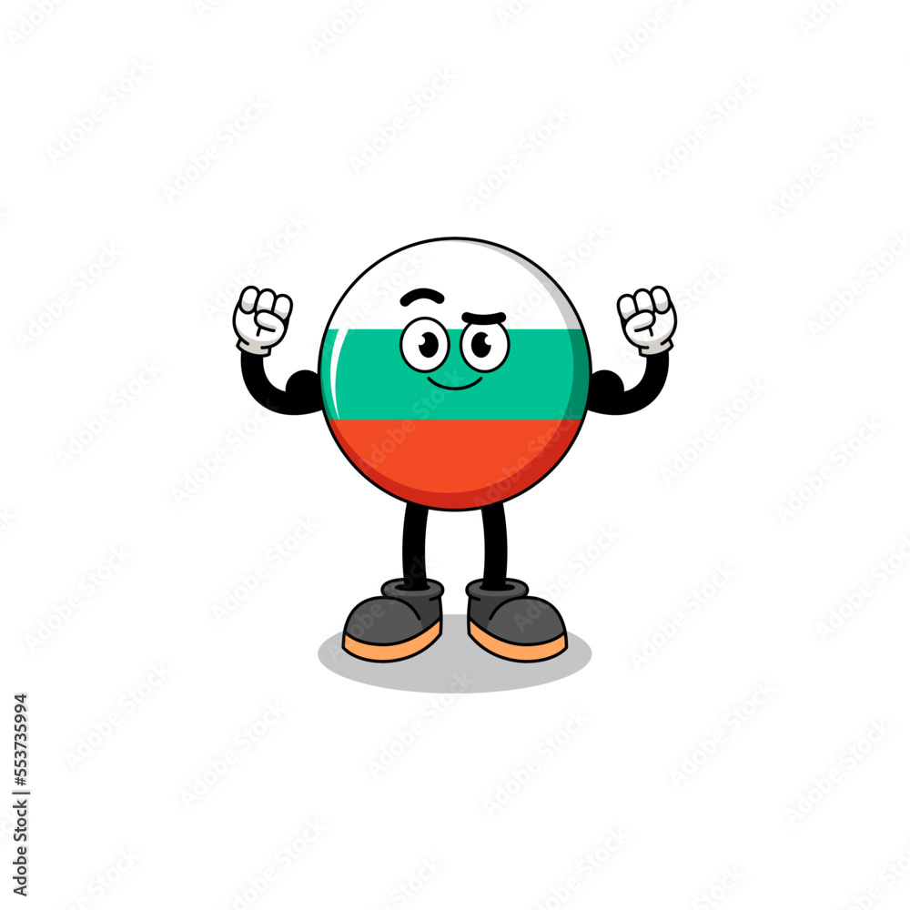 Mascot cartoon of bulgaria flag posing with muscle Mascot cartoon of bulgaria flag posing with muscle
