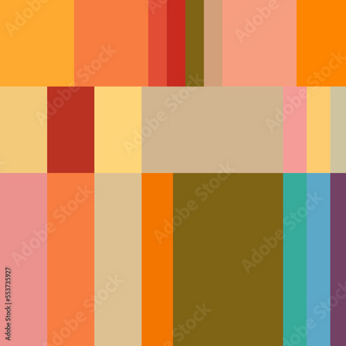 Wallpaper Mural Modern vector abstract seamless geometric pattern with stripes, squares and rectangles in retro Scandinavian style. Colorful simple shapes mosaic. Bauhaus design inspired background. Torontodigital.ca