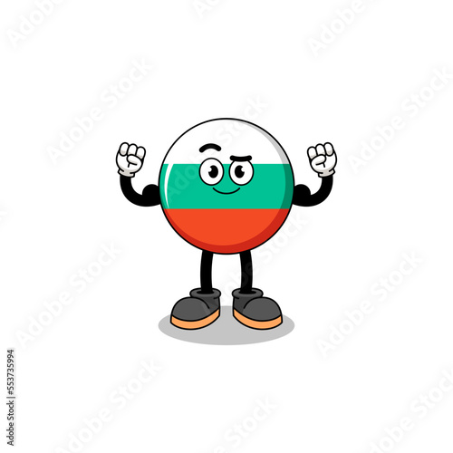Mascot cartoon of bulgaria flag posing with muscle