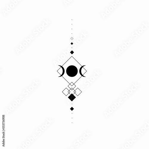 triple moon goddess geometric tattoo design