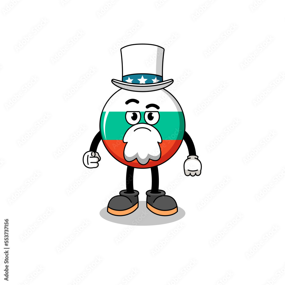 Illustration of bulgaria flag cartoon with i want you gesture Illustration of bulgaria flag cartoon with i want you gesture