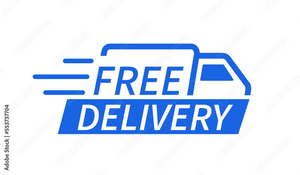 Obraz premium Free delivery truck icon. Fast shipping. Design for website and mobile apps. Vector illustration.