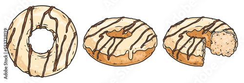 Donuts food labels colorful set