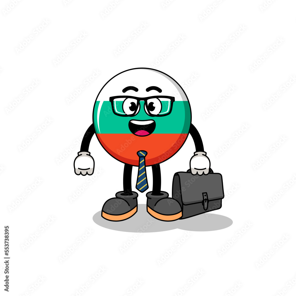 bulgaria flag mascot as a businessman