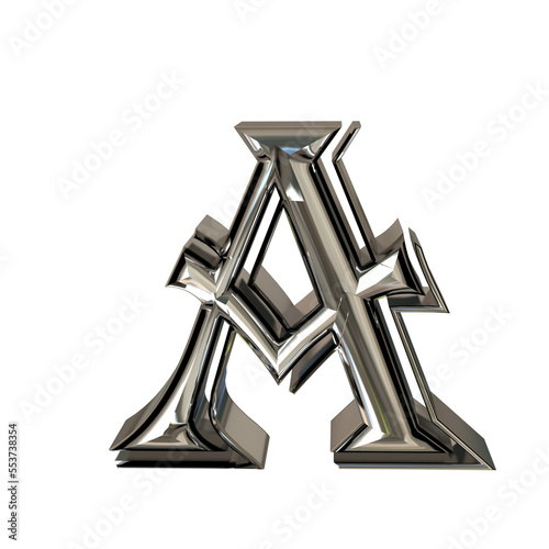 Symbol made of silver. letter a