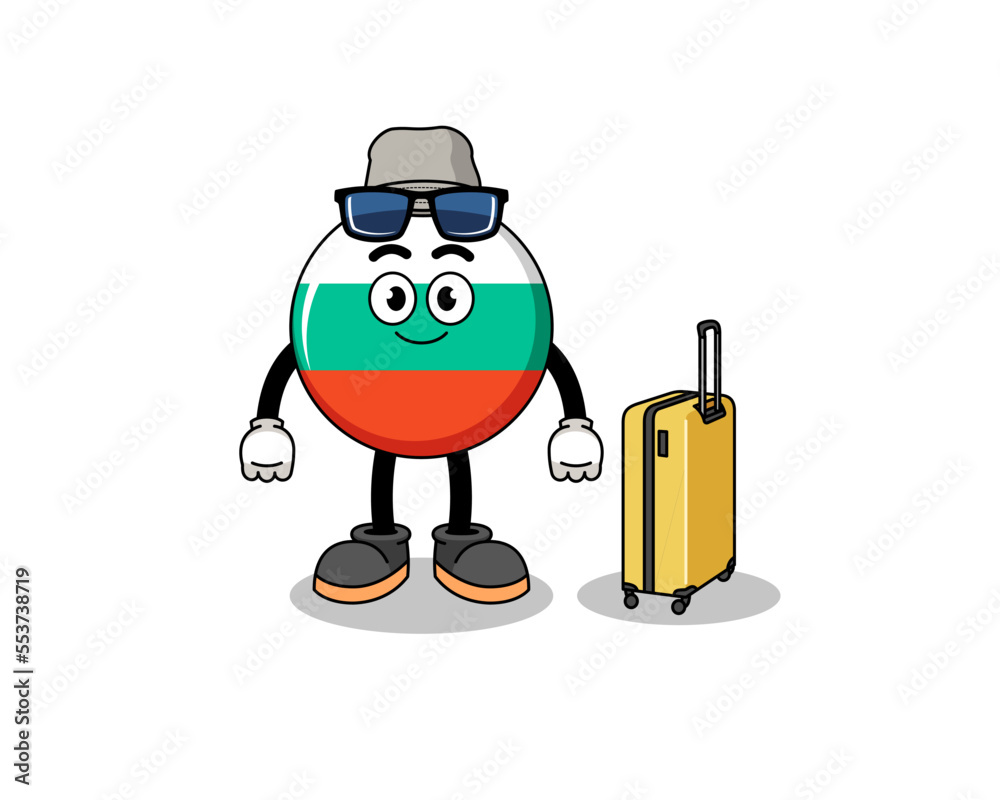 bulgaria flag mascot doing vacation bulgaria flag mascot doing vacation