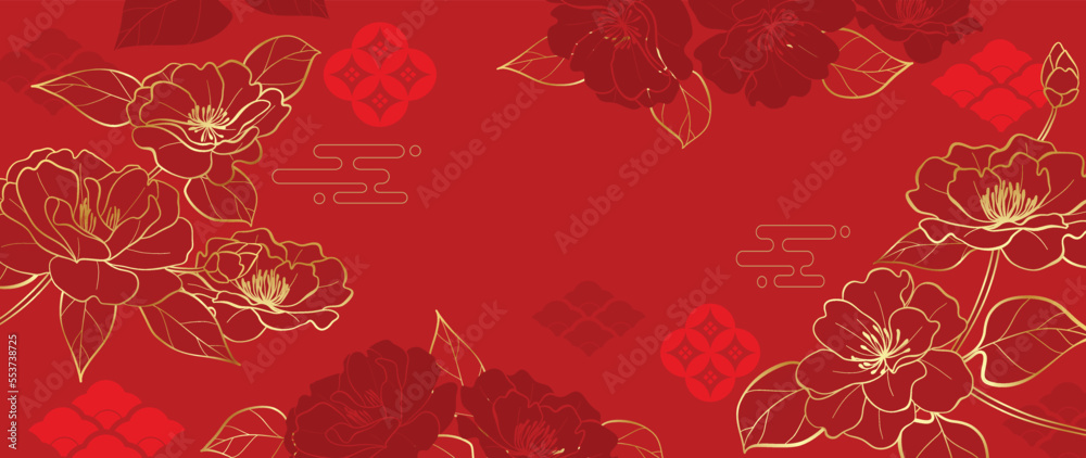 Oriental Japanese and Chinese luxury style pattern background vector ...