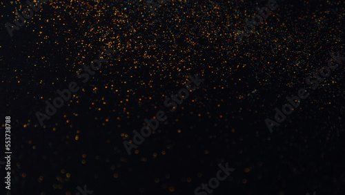 Abstract web banner background of blurred colourful glitter for design. Lights bokeh dis focus. Christmas background, copy space © Olha