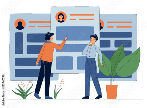 hr manager choosing resume of new employees