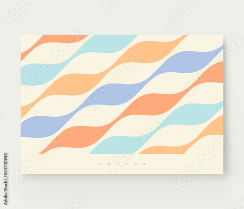 Abstract dynamic template with wavy curved ribbons. Modern cover design. 3d vector illustration.