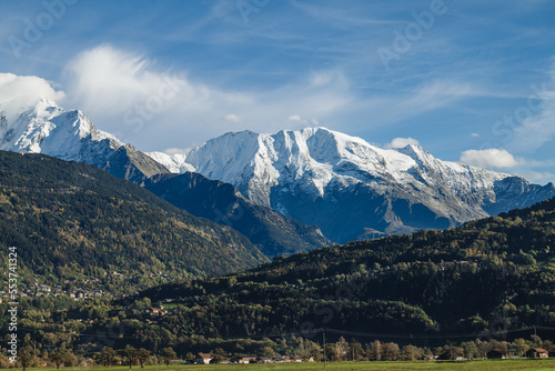 France-October 2022:Mont Blanc mountain view from France border © sabino.parente