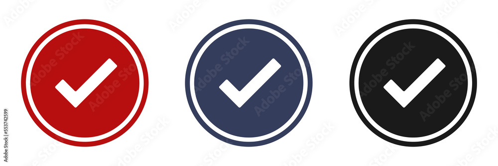 Check mark icon set. Vector illustration isolated on white background Check mark icon set. Vector illustration isolated on white background