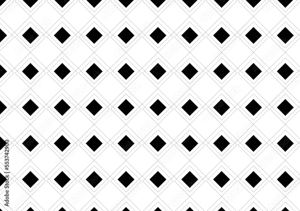 Vector Seamless pattern, geometrical pattern in black color. For fashion textile, cloth, backgrounds.