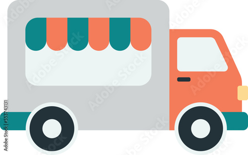 Food Truck illustration in minimal style
