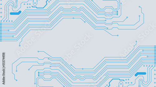 Blue circuit board communication technology concept vector illustration