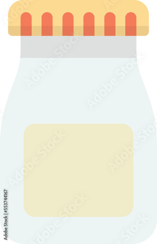 Milk bottles and caps illustration in minimal style