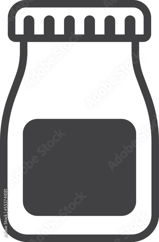 Milk bottles and caps illustration in minimal style