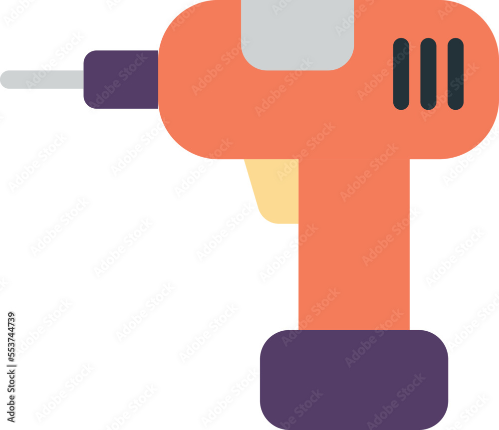 electric drill illustration in minimal style