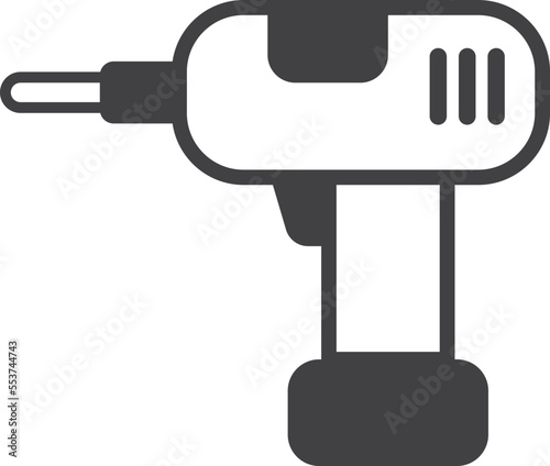 electric drill illustration in minimal style