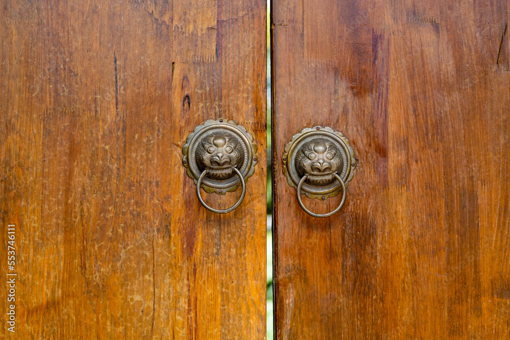 Close up of Chinese style knocker Close up of Chinese style knocker