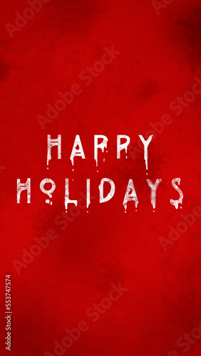 Red Grunge Phone Wallpaper with Holiday Greeting in Witch Core Style Text 