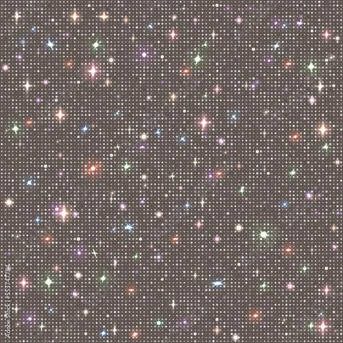 Abstract seamless glitter background. Shiny texture with sparkles. Bedazzled surface with glittering stars. 