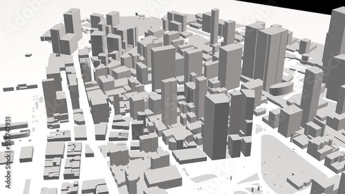 3D render of New York city in rotation