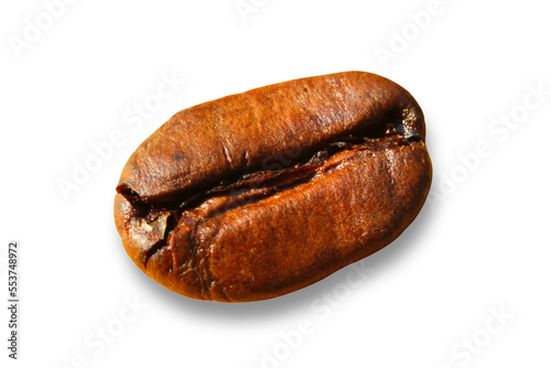 Coffee beans isolated on transparent background.