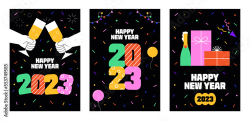 Schilderij op canvas Happy new year