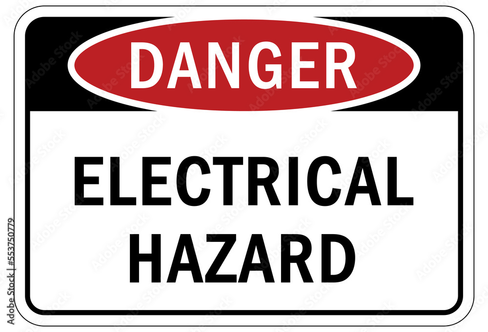 Electrical hazard warning sign and labels Electrical hazard warning sign and labels