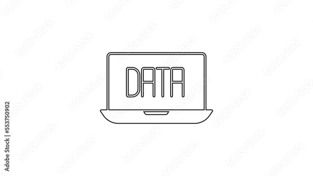 Black line Data analysis icon isolated on white background. Business data analysis process, statistics. Charts and diagrams. 4K Video motion graphic animation Black line Data analysis icon isolated on white background. Business data analysis process, statistics. Charts and diagrams. 4K Video motion graphic animation
