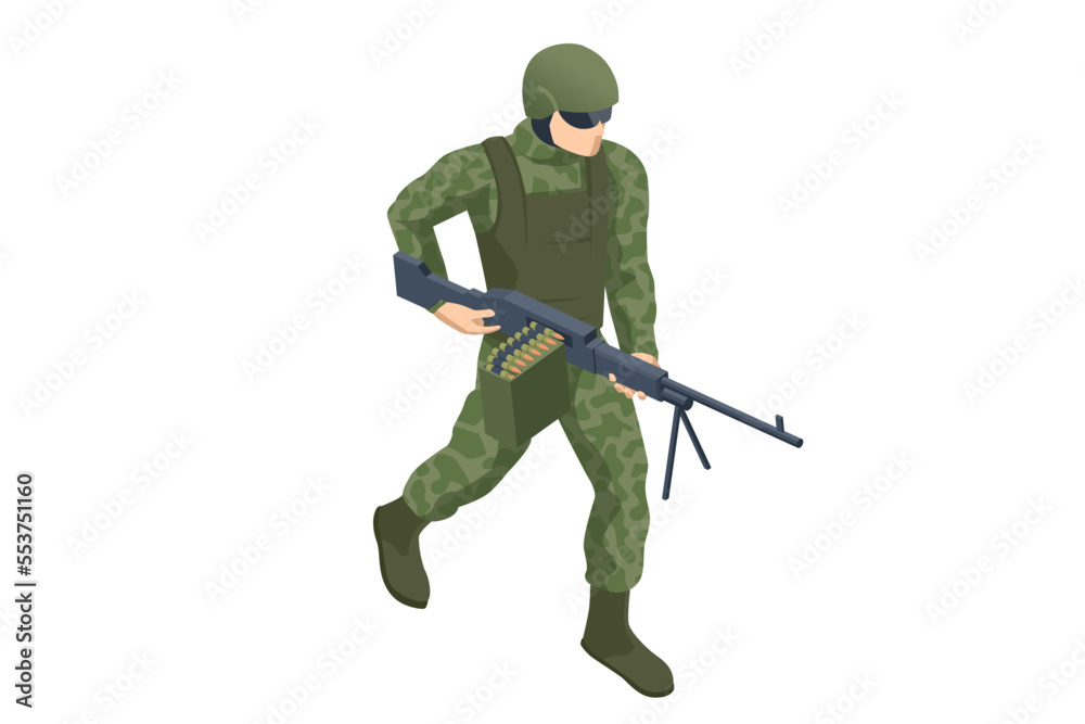 Isometric Special Forces Soldier Police, Swat Team Member. Army Soldier in Protective Combat Uniform holding Special Operations Forces Combat Assault Rifle. Army, military, people Isometric Special Forces Soldier Police, Swat Team Member. Army Soldier in Protective Combat Uniform holding Special Operations Forces Combat Assault Rifle. Army, military, people