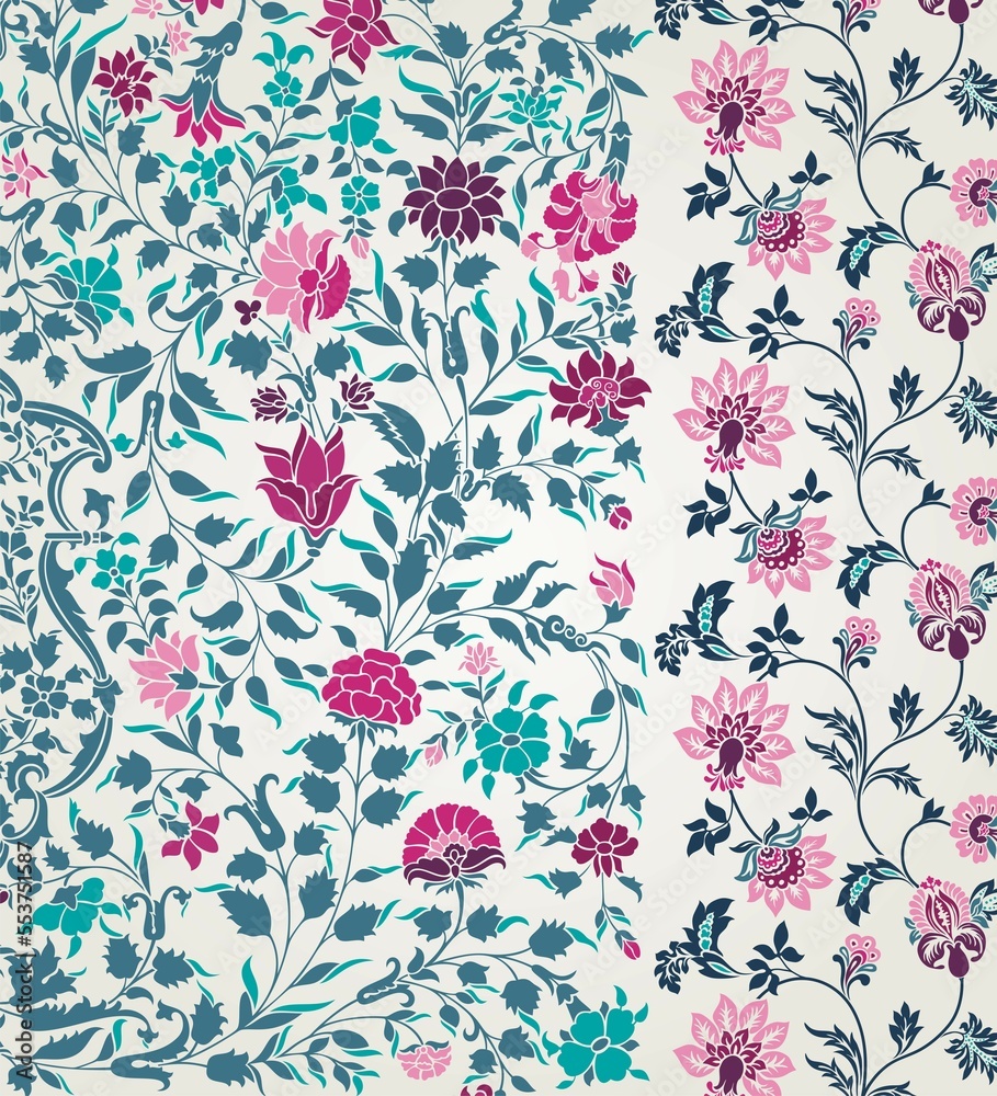 Obraz premium wedding card design, traditional paisley floral pattern , royal India 