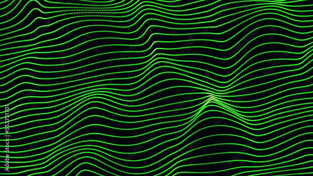 Green  trapcode form wave background. Creative digital wave texture