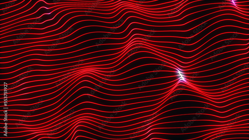 Red Decode Pattern Red color trapcode form wave background. Creative digital wave texture ...
