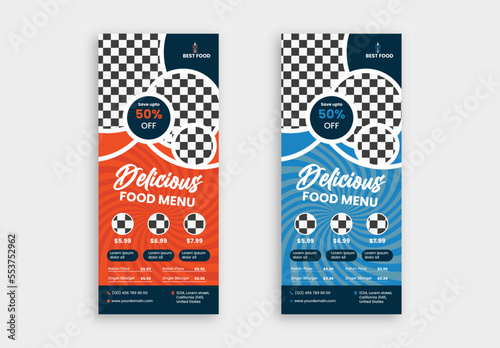 Food Roll UP Banner Design template for restaurant