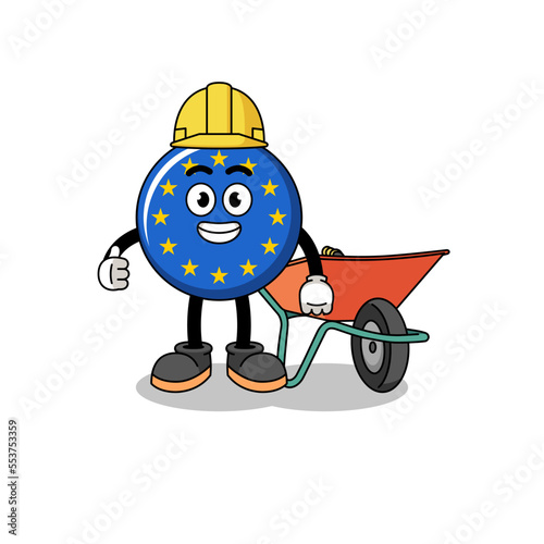 europe flag cartoon as a contractor
