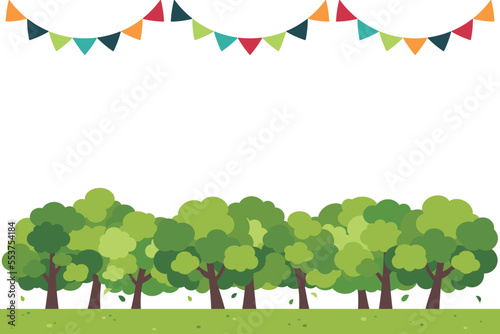 背景イラスト_並木道