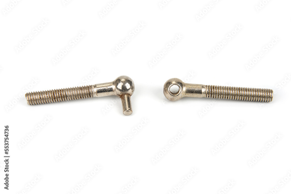 Retro furniture cabinet hinges on a white Retro furniture cabinet hinges on a white
