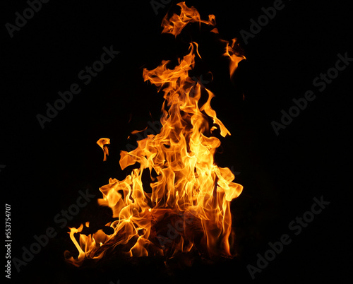 Fire flames on black background. abstract fire flame background. © somchai