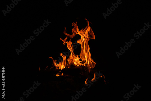 Fire flames on black background. abstract fire flame background.