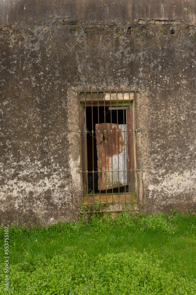 old windows in a wall