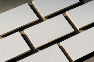 Blank business cards on a concrete background 