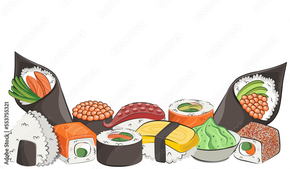 japanese cuisine, asian food. for restaurant menus and posters ...