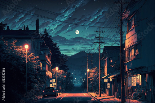 日本の夜景　Generative AI
