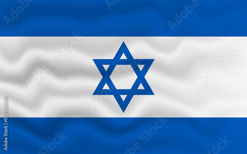 Wavy flag of Israel. Flag of Israel with a wavy effect. vector illustration