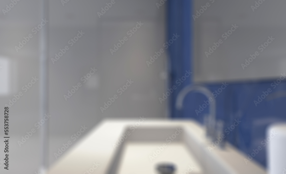 Spacious bathroom in gray tones with heated floors, freestanding. Abstract blur phototography. Spacious bathroom in gray tones with heated floors, freestanding. Abstract blur phototography.