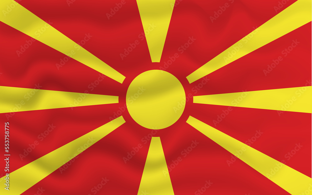 Wavy flag of Macedonia. Flag of Macedonia with a wavy effect. vector illustration Wavy flag of Macedonia. Flag of Macedonia with a wavy effect. vector illustration